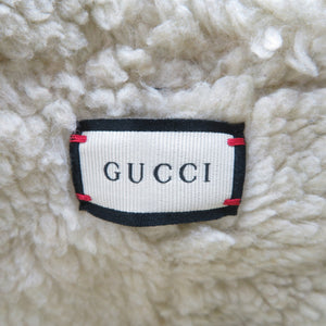美品 グッチ 604194 L 59cm ウール ネイビー レッド バケットハット 帽子 1524【中古】GUCCI