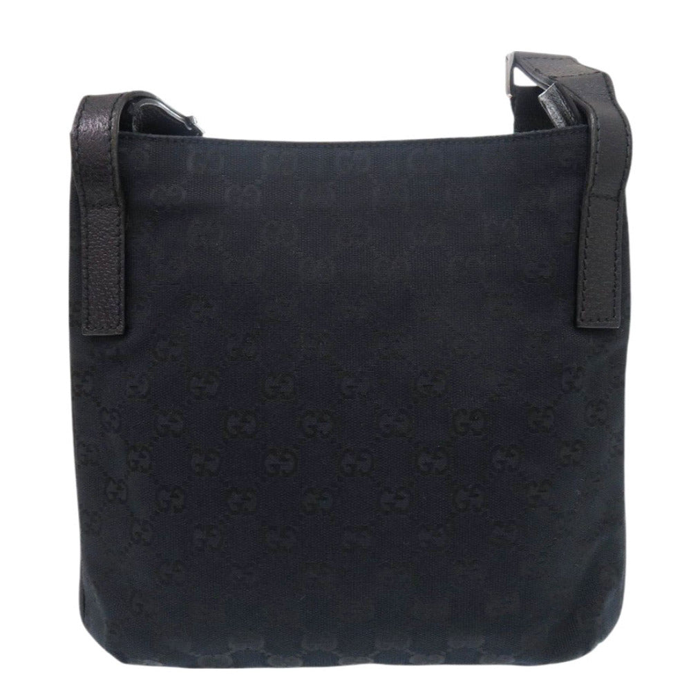 美品 グッチ 122793 GGキャンバス レザー ブラック ショルダーバッグ 黒 1530【中古】GUCCI