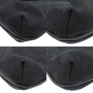 美品 グッチ 122793 GGキャンバス レザー ブラック ショルダーバッグ 黒 1530【中古】GUCCI