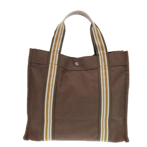 美品 エルメス サックドプラージュ 2201-20  キャンバス ブラウン 1535 茶 トートバッグ【中古】HERMES