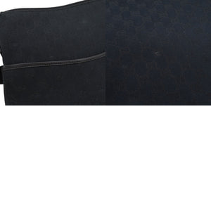 美品 グッチ 145857 GGキャンバス レザー ブラック ショルダーバッグ 黒 1543【中古】GUCCI