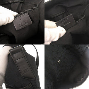 美品 グッチ 145857 GGキャンバス レザー ブラック ショルダーバッグ 黒 1543【中古】GUCCI