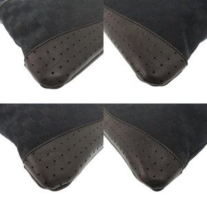 美品 グッチ 145857 GGキャンバス レザー ブラック ショルダーバッグ 黒 1543【中古】GUCCI