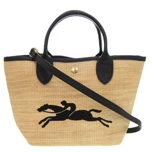 新品同様 ロンシャン ル パニエ プリアージュ  キャンバス ノワール ハンドバッグ ブラック 1560 黒【中古】Longchamp レディース