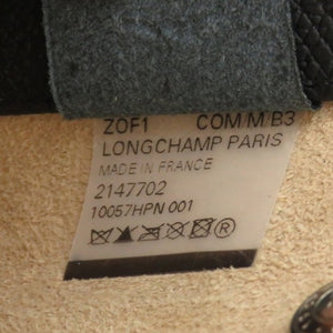 美品  ロンシャン Roseau ロゾ レザー ブラック シルバー金具 ハンドバッグ 黒 1561【中古】 レディース