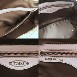 美品 トッズ D-CUBE D-キューブ レザー 本革 グレー ゴールド金具 ハンドバッグ 1563【中古】TOD’S レディース