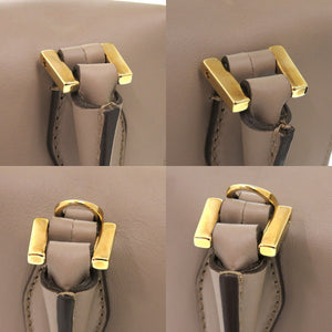 美品 トッズ D-CUBE D-キューブ レザー 本革 グレー ゴールド金具 ハンドバッグ 1563【中古】TOD’S レディース