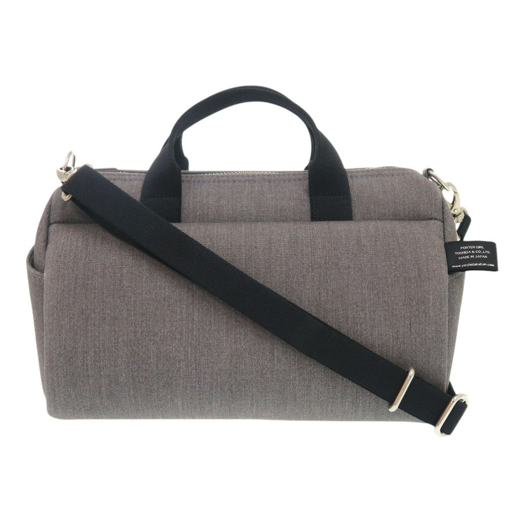 美品 ポーター PORTER GIRL URBAN 525-09966 コットン グレー 2way ボストンバッグ 1566【中古】PORTER