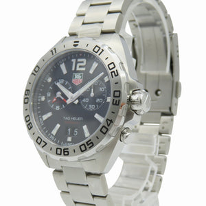 新品同様 タグホイヤー フォーミュラ1 アラーム WAZ111A クオーツ 腕時計 SS ブラック 黒文字盤 1582【中古】TAG HEUER メンズ