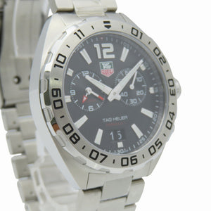 新品同様 タグホイヤー フォーミュラ1 アラーム WAZ111A クオーツ 腕時計 SS ブラック 黒文字盤 1582【中古】TAG HEUER メンズ