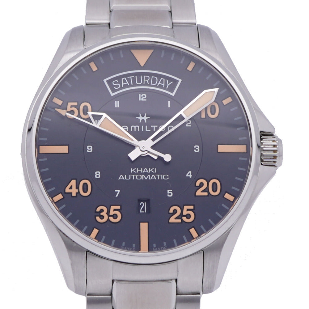 美品 ハミルトン カーキ アビエーション H64645131 自動巻き 腕時計 SS ブラック 黒文字盤 1583【中古】HAMILTON メンズ