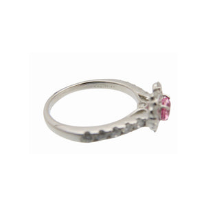 新品同様 ピンクサファイア0.547ct ダイヤモンド0.97ct Pt900 リング プラチナ/ダイヤモンド/ピンクサファイア 指輪 16号 ジュエリー 1586【中古】レディース