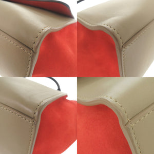 セリーヌ 2WAY トラペーズ ハンドバッグ レザー スエード ショルダーバッグ オレンジ 0010【中古】CELINE