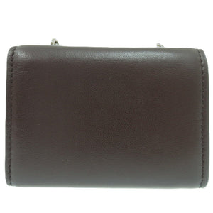 新品同様 ヴァレンティノ ロコ トワル イコノグラフ キャンバス レザー ブラウン ゴールド金具 チェーンウォレット 三つ折り財布 茶 0013【中古】VALENTINO