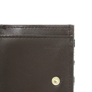 新品同様 ヴァレンティノ ロコ トワル イコノグラフ キャンバス レザー ブラウン ゴールド金具 チェーンウォレット 三つ折り財布 茶 0013【中古】VALENTINO