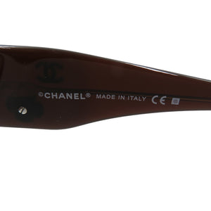 シャネル カメリア 5113 c.538/73 56□16 プラスチック シルバー金具 ブラウン サングラス 0018【中古】CHANEL