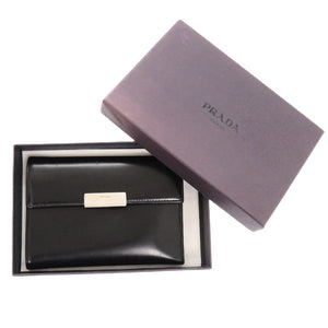 プラダ レザー ブラック 黒 三つ折り財布 0023【中古】PRADA メンズ