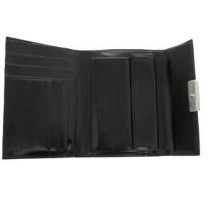 プラダ レザー ブラック 黒 三つ折り財布 0023【中古】PRADA メンズ