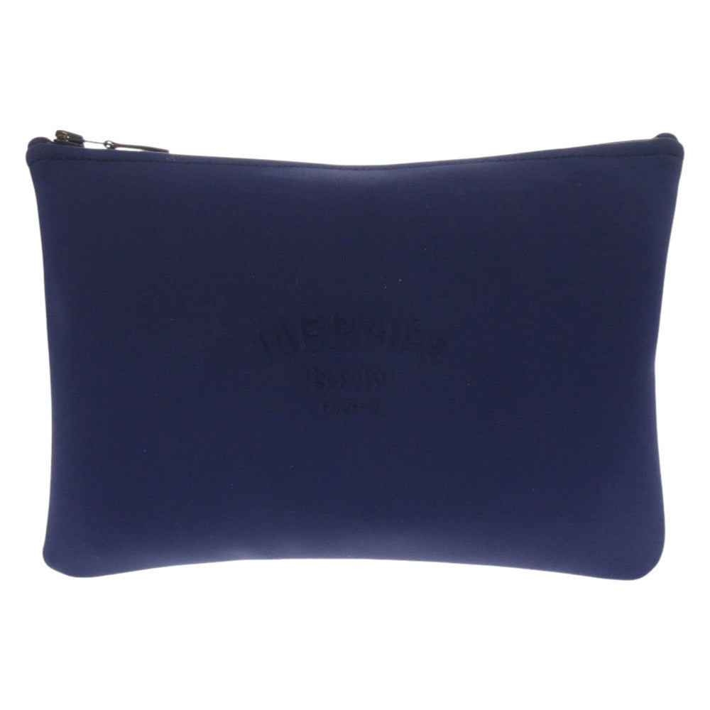 美品 エルメス ネオバン MM ナイロン ポリウレタン ブルーマリン ポーチ 0028【中古】HERMES メンズ