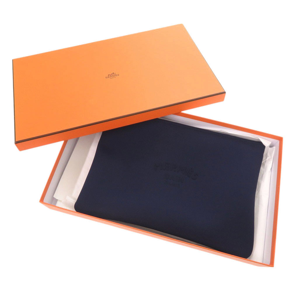 美品 エルメス ネオバン MM ナイロン ポリウレタン ブルーマリン ポーチ 0028【中古】HERMES メンズ