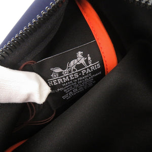 美品 エルメス ネオバン MM ナイロン ポリウレタン ブルーマリン ポーチ 0028【中古】HERMES メンズ