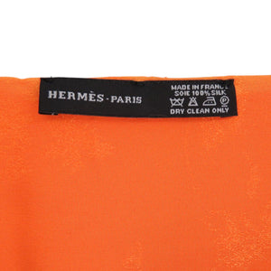 美品 エルメス マキシツイリー シルク オレンジ 橙 スカーフ 0029【中古】HERMES