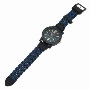 ブルガリ ブルガリブルガリ カーボンゴールド BB40CL 自動巻き 腕時計 カーボン/レザー ブラック 黒文字盤 0039【中古】BVLGARI メンズ