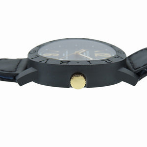 ブルガリ ブルガリブルガリ カーボンゴールド BB40CL 自動巻き 腕時計 カーボン/レザー ブラック 黒文字盤 0039【中古】BVLGARI メンズ