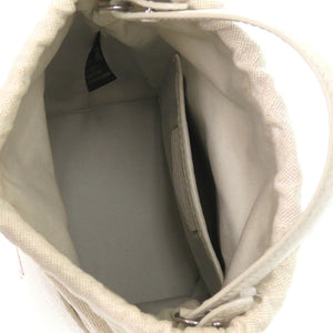 新品同様 メゾン マルジェラ 5AC S61WG0035 レザー キャンバス ライトグレー ショルダーバッグ バケット 白 0046【中古】Maison Margiela