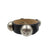 美品 シャネル CUIR VERITABLE Mサイズ レザー メタル ブラック シルバー ブレスレット　0055【中古】CHANEL