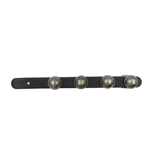 美品 シャネル CUIR VERITABLE Mサイズ レザー メタル ブラック シルバー ブレスレット　0055【中古】CHANEL