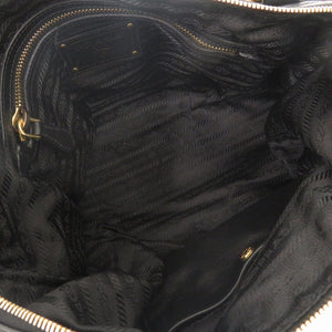 プラダ レザー ブラック 2WAY ハンドバッグ ショルダーバッグ 黒 0071【中古】PRADA