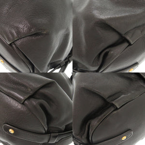 プラダ レザー ブラック 2WAY ハンドバッグ ショルダーバッグ 黒 0071【中古】PRADA