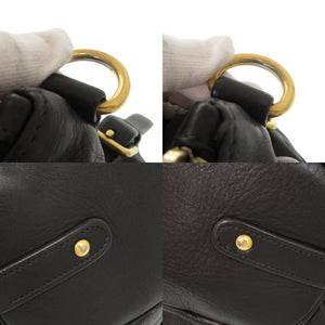 プラダ レザー ブラック 2WAY ハンドバッグ ショルダーバッグ 黒 0071【中古】PRADA