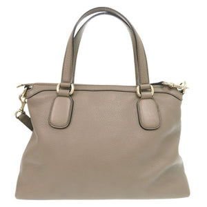 美品 グッチ ソーホー インターロッキング 308362 レザー グレージュ 2way ハンドバッグ ベージュ 0077【中古】GUCCI