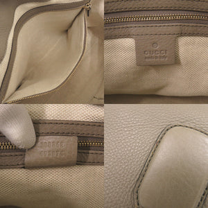 美品 グッチ ソーホー インターロッキング 308362 レザー グレージュ 2way ハンドバッグ ベージュ 0077【中古】GUCCI