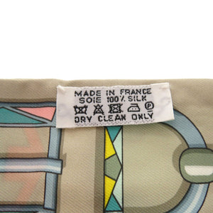 美品 エルメス カレ アン ブックル Carre en Boucles ツイリー TWILLY バックル柄 063021S スカーフ シルク 0093【中古】HERMES