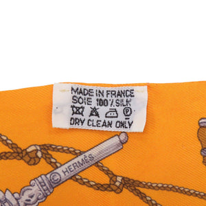 美品 エルメス ツイリー LES CLES A POIS レクレアポア シルク オレンジ スカーフ 0101【中古】HERMES