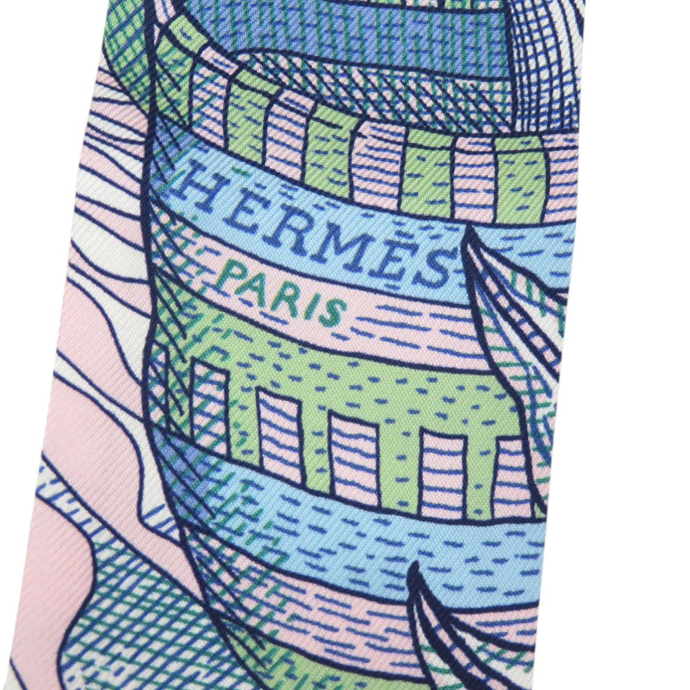 美品 エルメス LA DANSE DES AMAZONES アマゾンのダンス ツイリー TWILLY SCARF 063593S スカーフ シルク ROSE PALE 0112【中古】HERMES