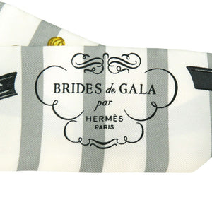 美品 エルメス BRIDES de GAL ツイリー Twilly ストライプ スカーフ シルク 0115【中古】HERMES