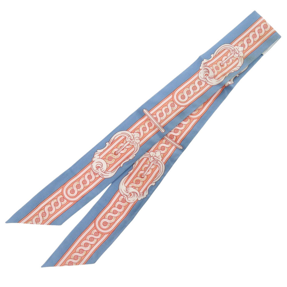 エルメス ツイリー BRIDE DE COUR 法廷の勒 シルク ブルー スカーフ 青 0139【中古】HERMES