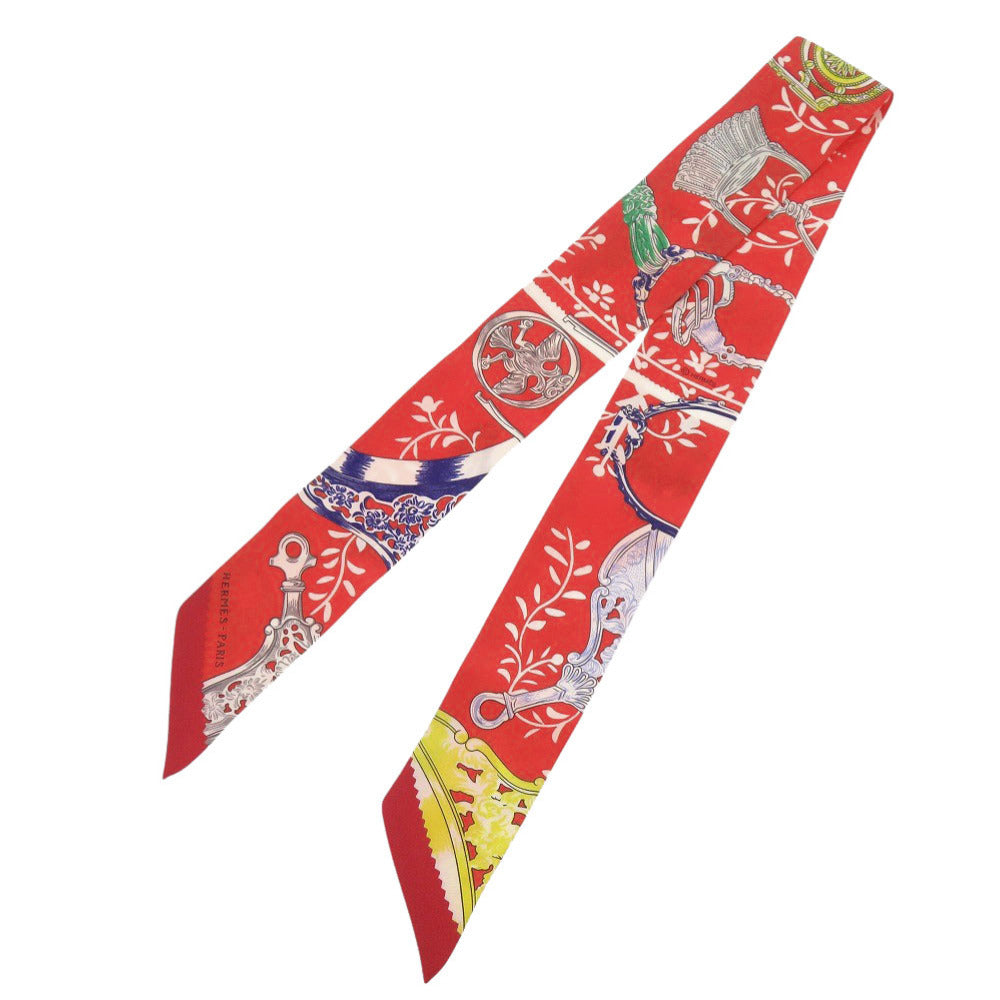 美品 エルメス ツイリー 鐙 リミックス シルク マルチカラー スカーフ 0140【中古】HERMES