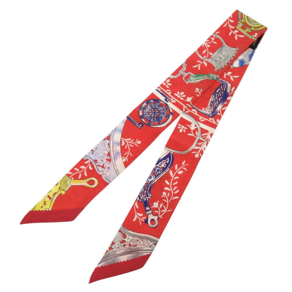 美品 エルメス ツイリー 鐙 リミックス シルク マルチカラー スカーフ 0140【中古】HERMES