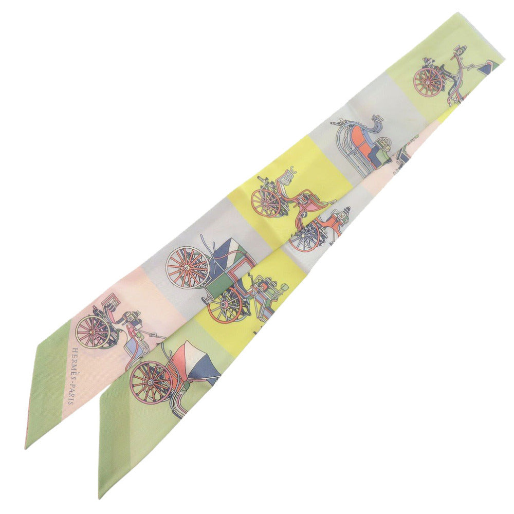 エルメス ツイリー Voitures Exquises 精巧な馬車 シルク マルチカラー スカーフ 0142【中古】HERMES