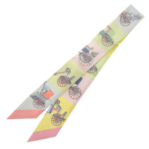 エルメス ツイリー Voitures Exquises 精巧な馬車 シルク マルチカラー スカーフ 0142【中古】HERMES