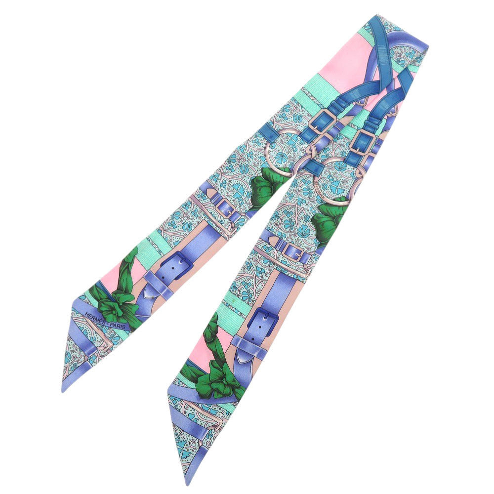 美品 エルメス ツイリー Grand Manege 大調教術 シルク マルチカラー スカーフ 0149【中古】HERMES