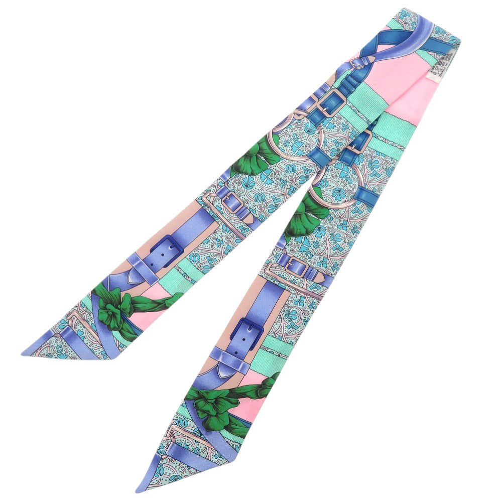 美品 エルメス ツイリー Grand Manege 大調教術 シルク マルチカラー スカーフ 0149【中古】HERMES