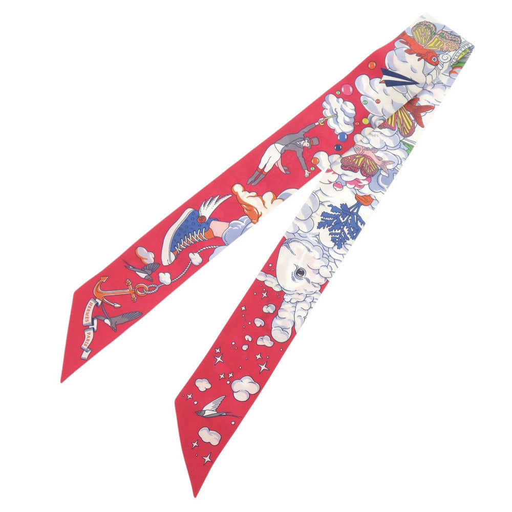 美品 エルメス ツイリー Sur Mon Nuage 私の雲 シルク マルチカラー スカーフ 0157【中古】HERMES