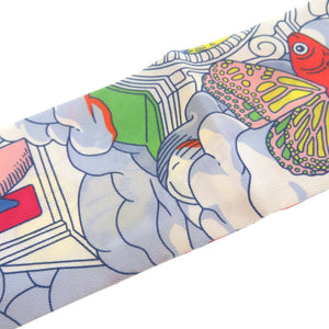 美品 エルメス ツイリー Sur Mon Nuage 私の雲 シルク マルチカラー スカーフ 0157【中古】HERMES