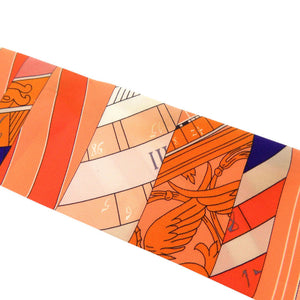 美品 エルメス ツイリー ASTROLOGIE NOUVELLE 新たなる占星術 シルク オレンジ スカーフ 0161【中古】HERMES